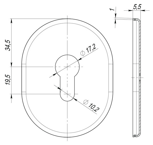 Накладка на цилиндр ESC.C.SF/OV.473 (ESC 473) AB зелёная бронза