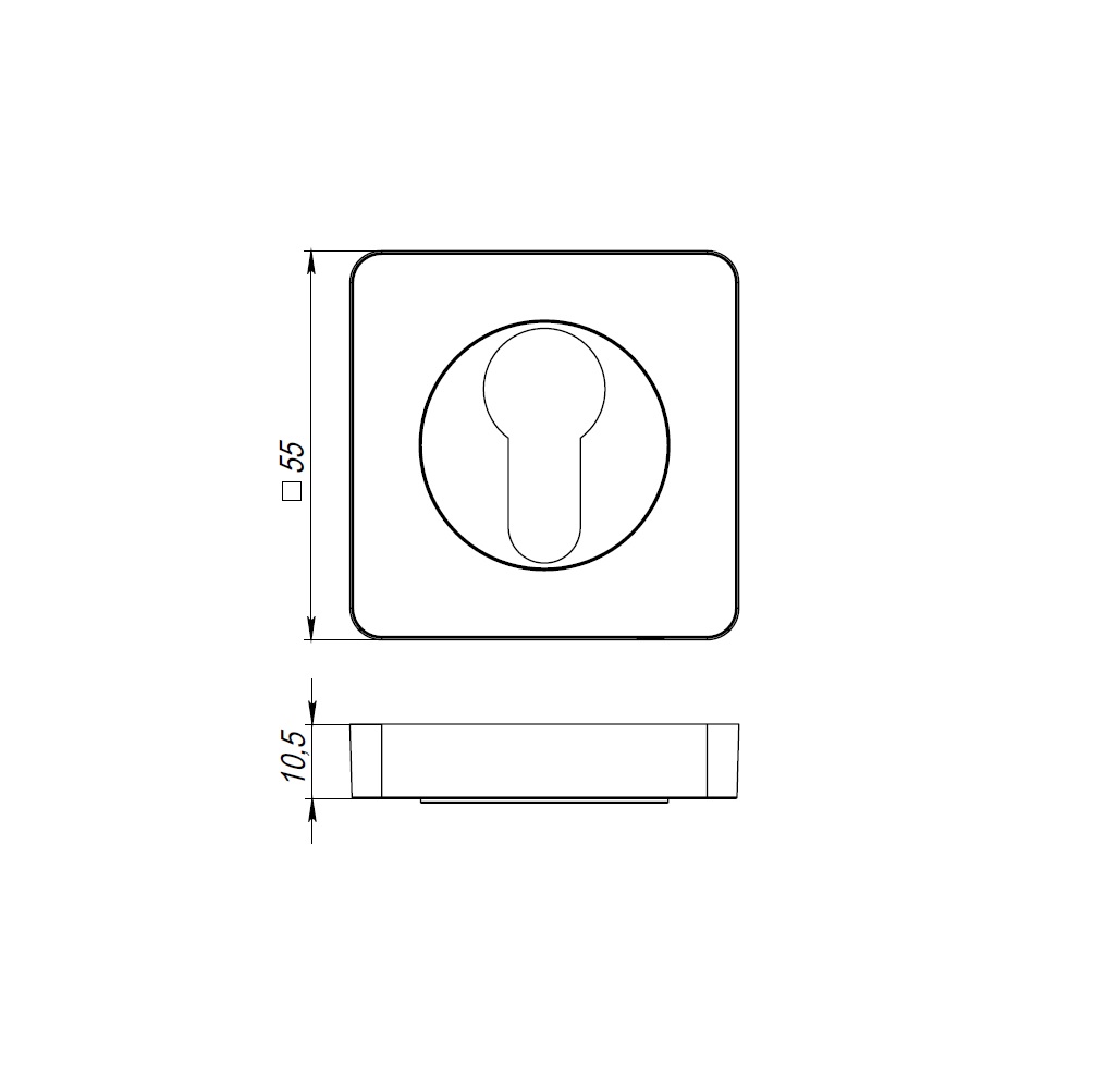 Накладка CYLINDER ET/SQ-21ABL-18 Темная медь 2шт.