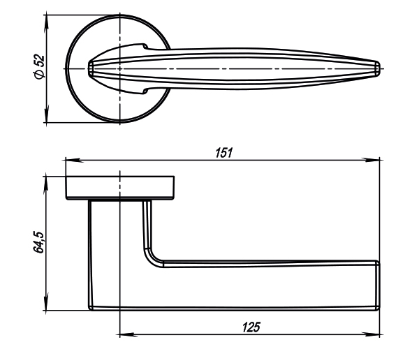 Ручка раздельная SQUID URB9 SN-3 Мат никель