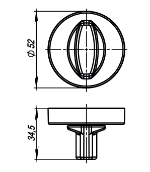 Ручка поворотная WC-BOLT BK6/URB SN-3 Матовый никель