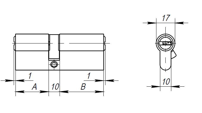 Цилиндровый механизм AX200/80 mm (30+10+40) CP хром 5 кл.