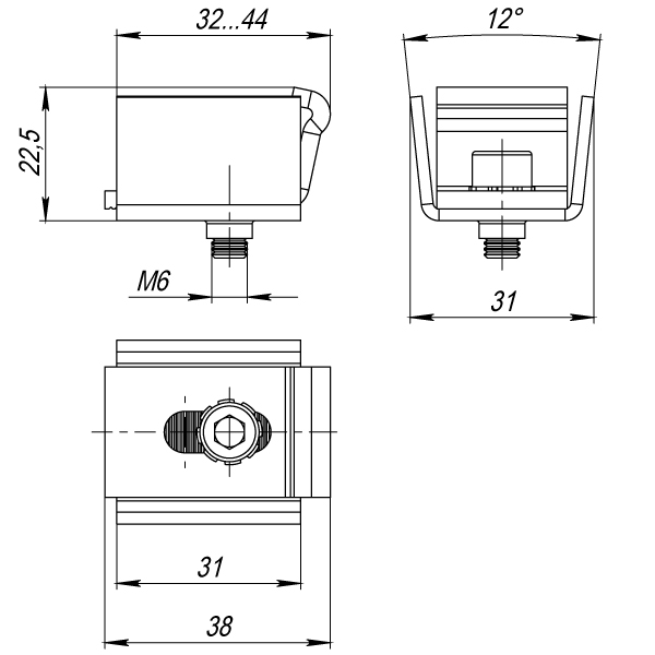 Регулятор прижима защёлки (31х32-45 мм), сталь