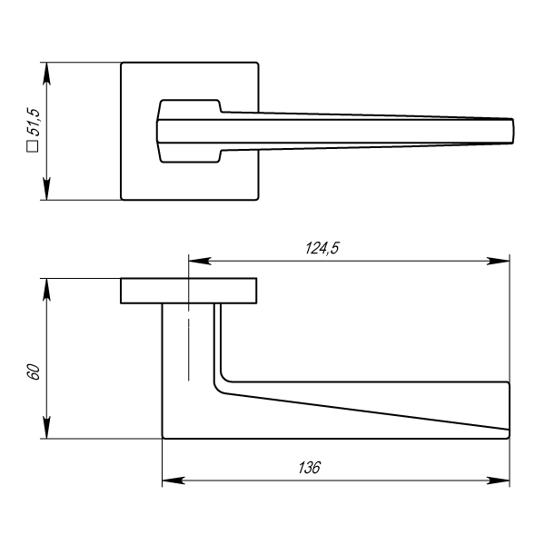 Ручка раздельная MORI USS/HD SN-3 Матовый никель