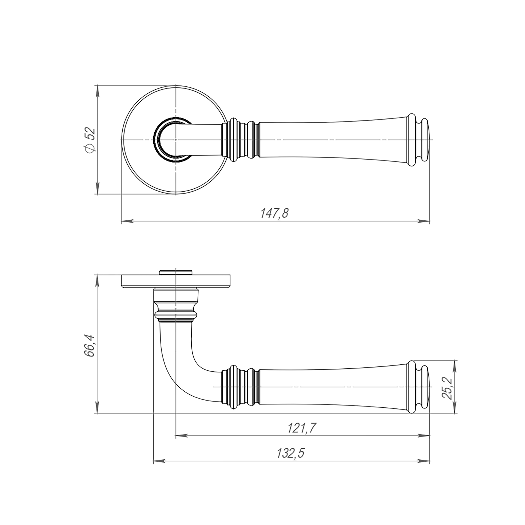 Ручка раздельная R.ARC.R52.SORENTO BL-24 черный