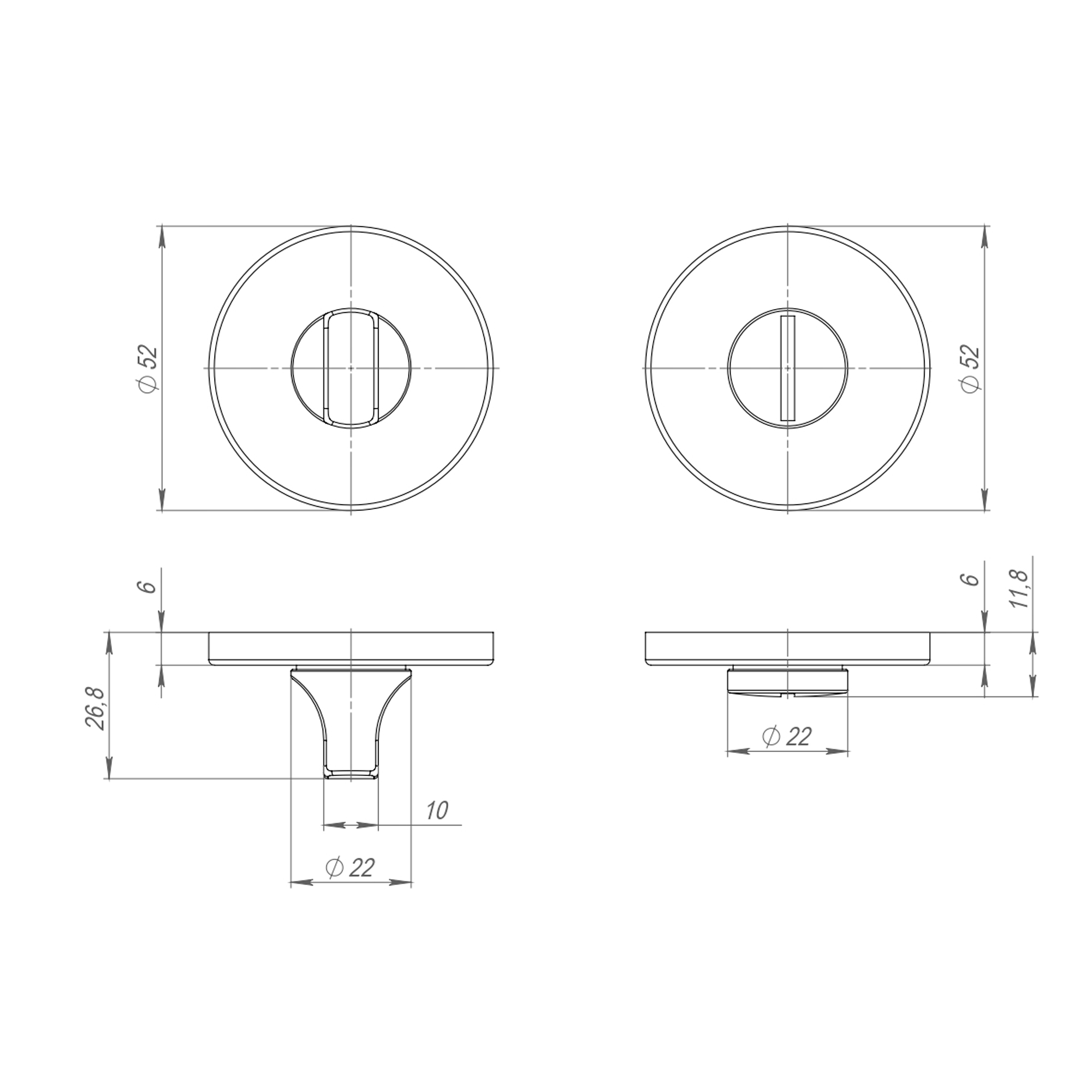 Ручка поворотная BK6.R.ARC.R52 (BK6 ARC) CP-8 хром