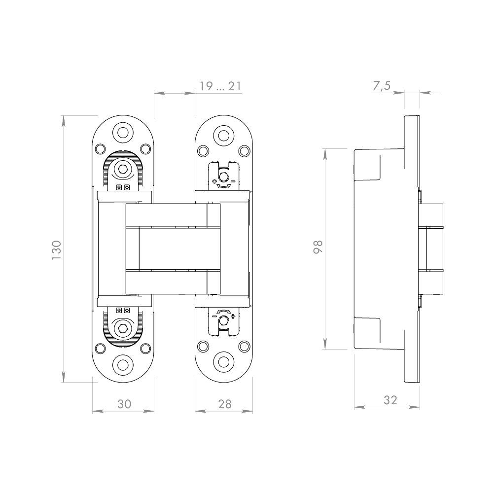 Петля скрытой установки U3D5000.VPG SC мат.хром TECH