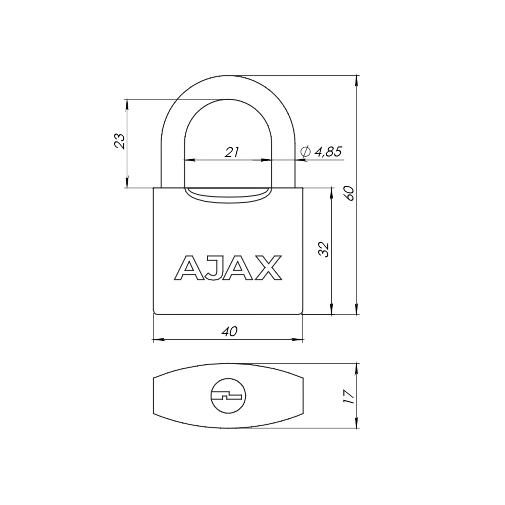 Замок навесной PD-0538 3 key