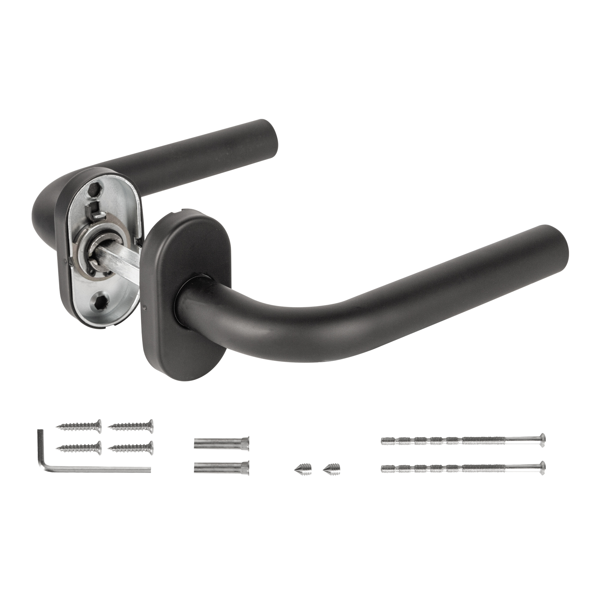 Ручка раздельная R.DSS201-0201P/19 INOX 201 BLACK (овальное основание)