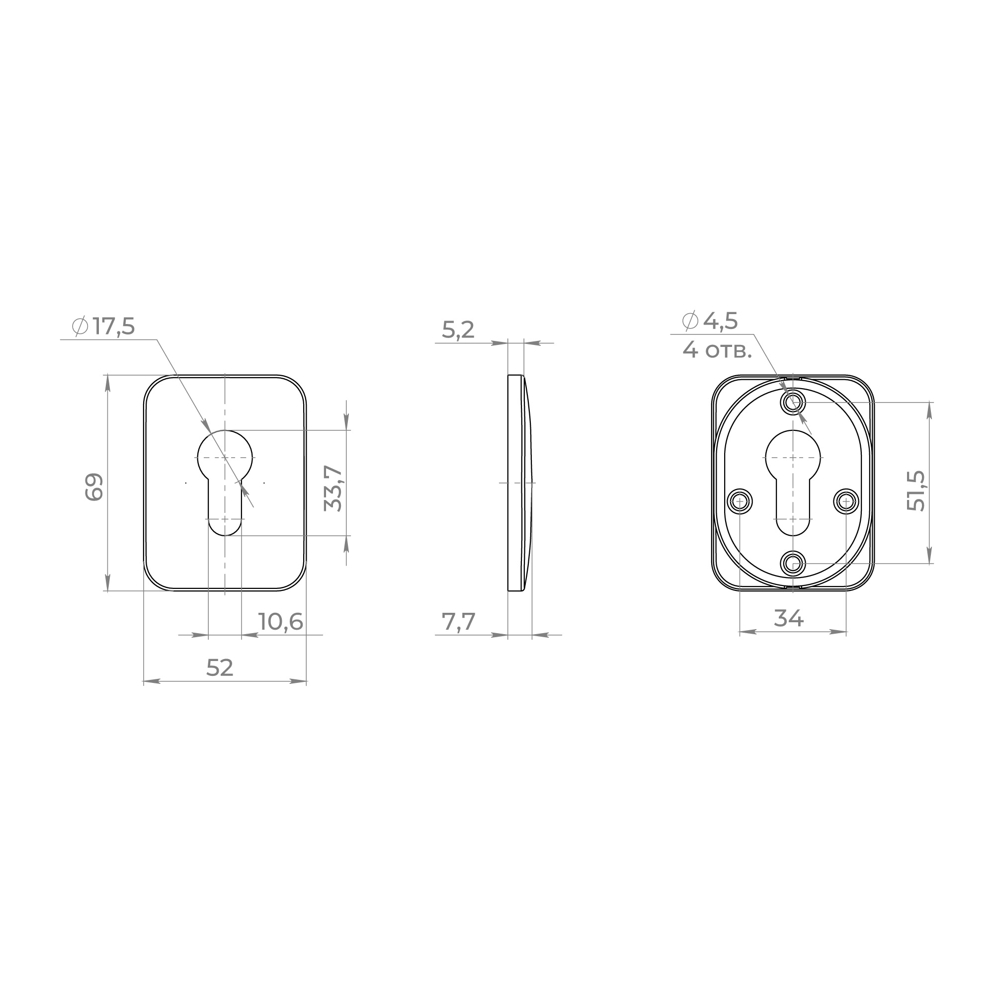 Накладка на цилиндр ESC C.K.MD50 BL-24 черный