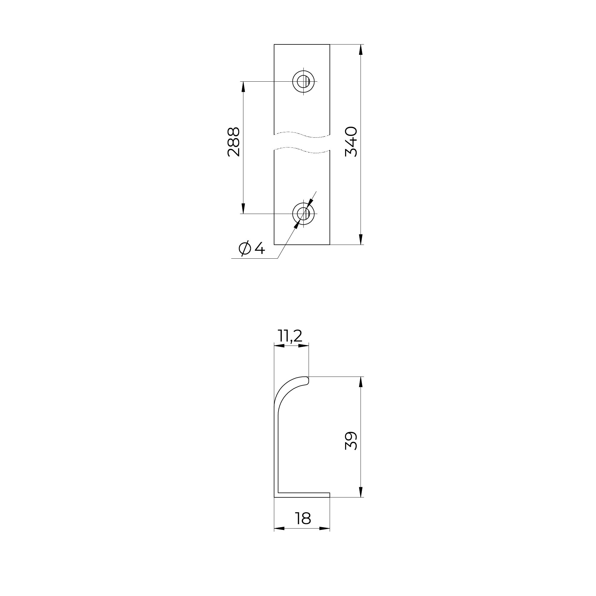 Ручка профильная мебельная MB-H-009-288 WH белый