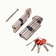 Цилиндровый механизм X-PRO5002 Knob 60 (25+10+25) SN-3 мат.никель короткий шток с вертушкой 5Key