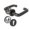  Комплект дверных ручек с накладками под цилиндр FR.DH57.0219 NE (DH-0219 NE) 9x140 мм, BL-24 черный