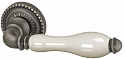 Ручка раздельная Silvia CL1 AS/LWP-109 Античное серебро/беж фарфор
